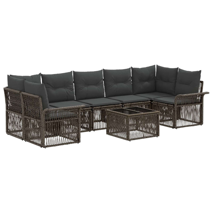 Havesofa Sæt 8 stk. Grå polyrattan