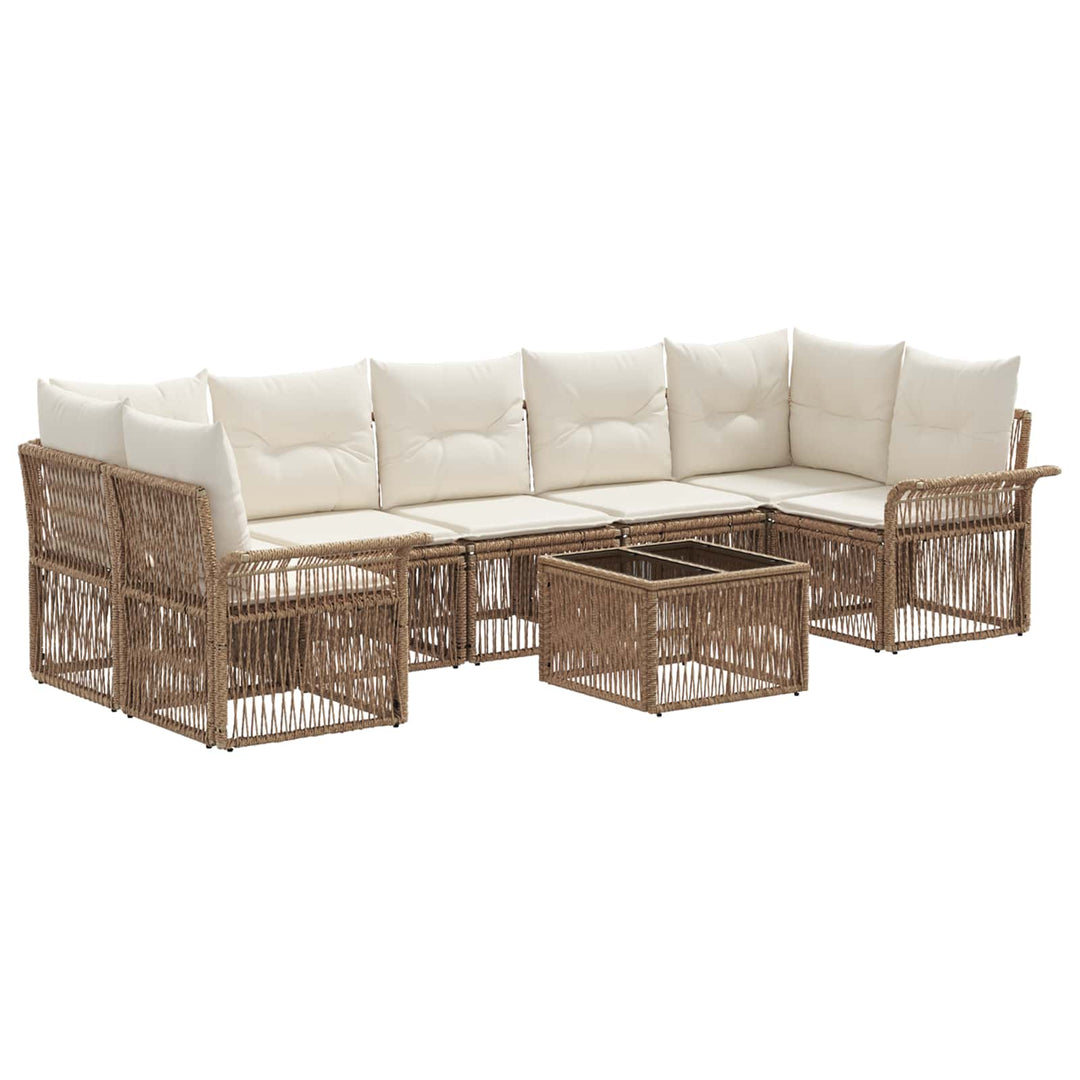 Havesofa Sæt 8 stk. Beige polyrattan