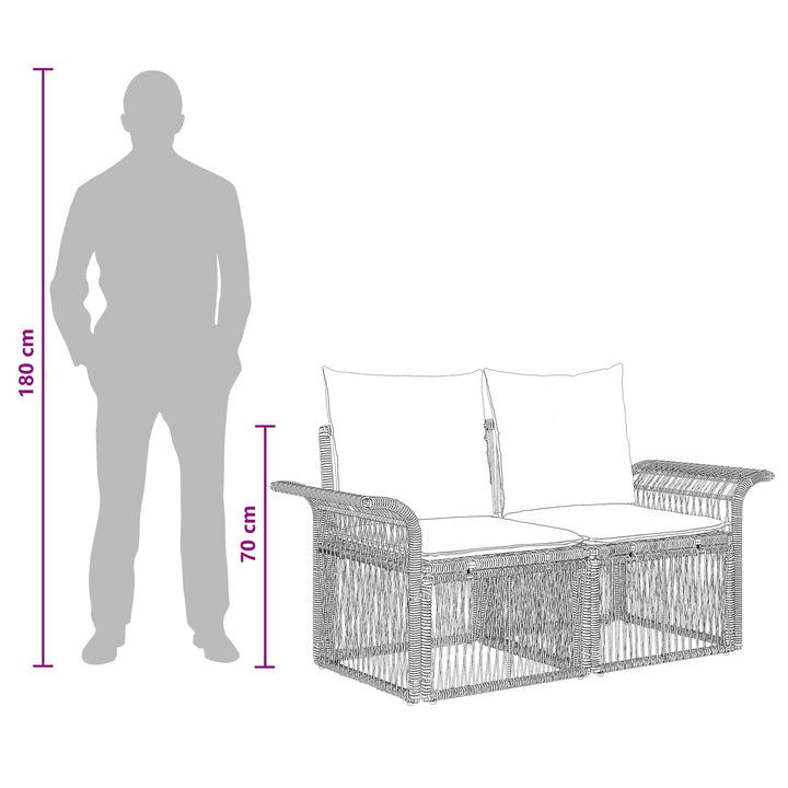 Havesofa Sæt 9 stk. Sort polyrattan