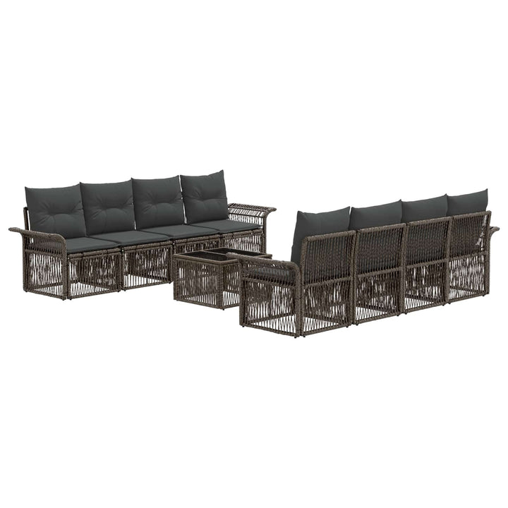 Havesofa Sæt 9 stk. Grå polyrattan