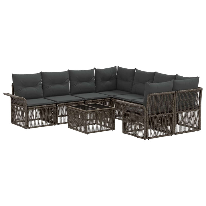 Havesofa Sæt 9 stk. Grå polyrattan