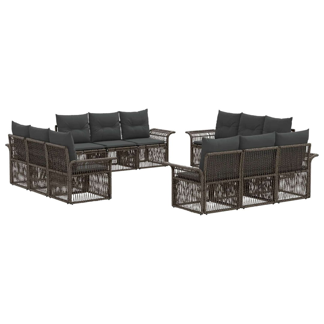 Havesofa Sæt 12 stk. Grå polyrattan