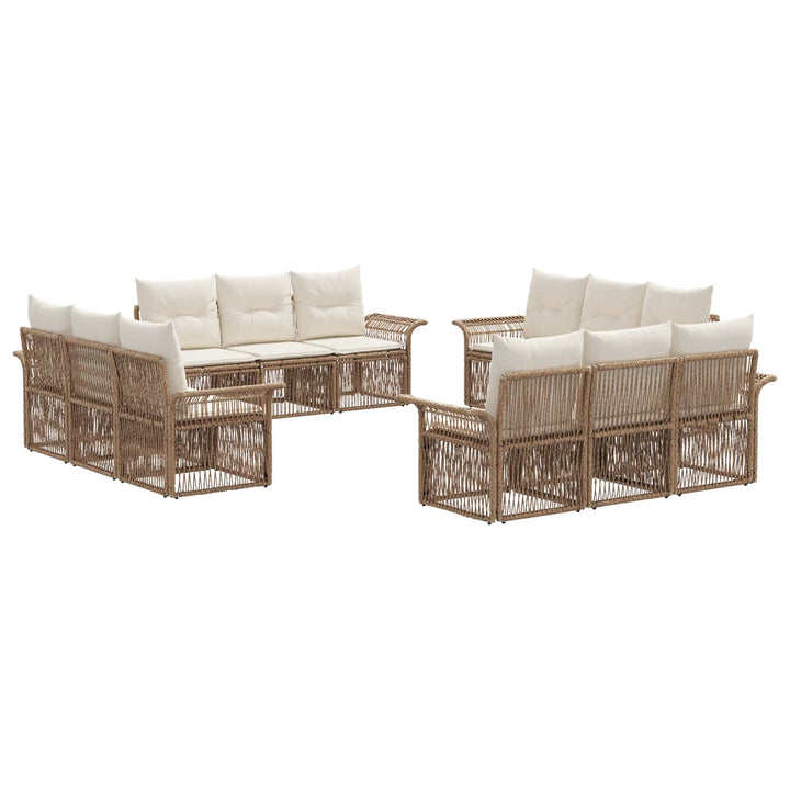 Havesofa Sæt 12 stk. Beige polyrattan