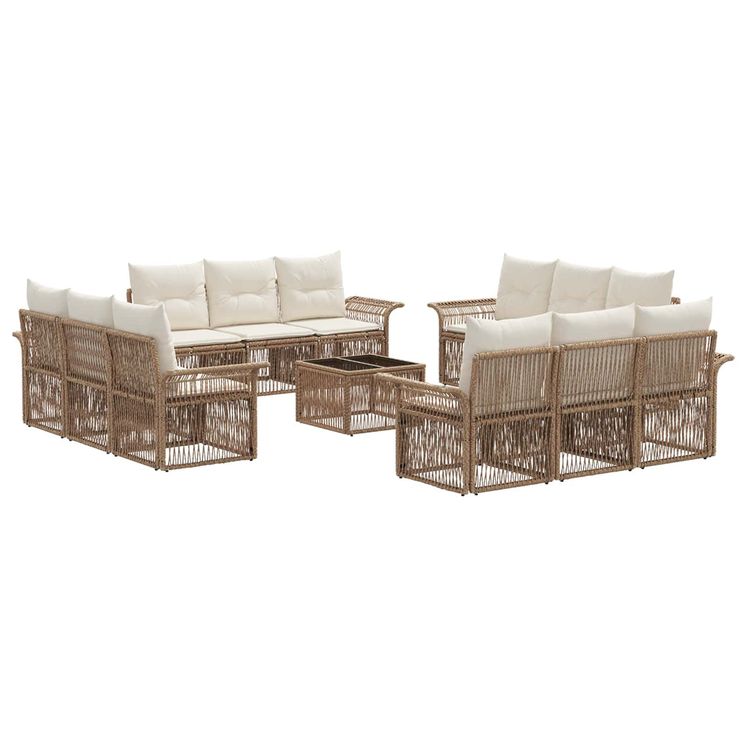Havesofa Sæt 13 stk. Beige polyrattan