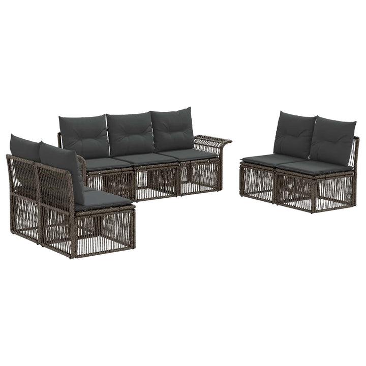 Havesofa Sæt 7 stk. Grå polyrattan
