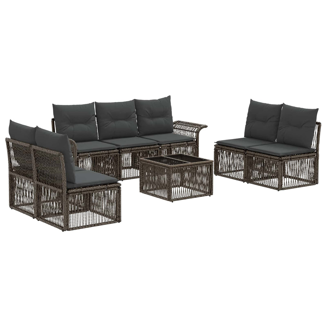 Havesofa Sæt 8 stk. Grå polyrattan