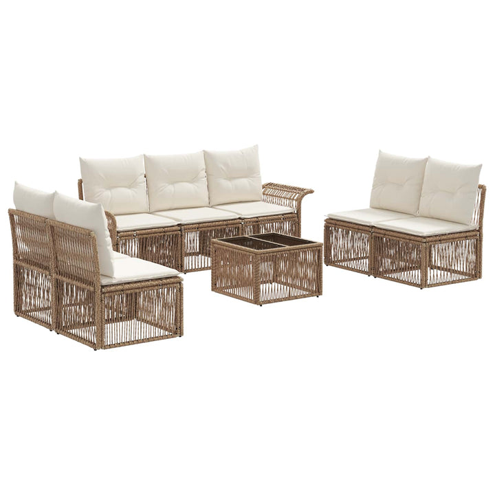 Havesofa Sæt 8 stk. Beige polyrattan