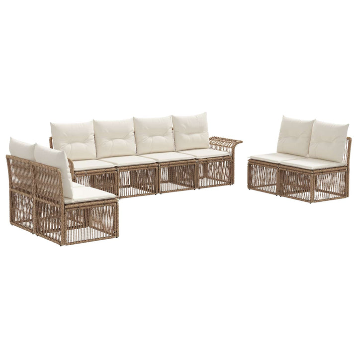 Havesofa Sæt 8 stk. Beige polyrattan