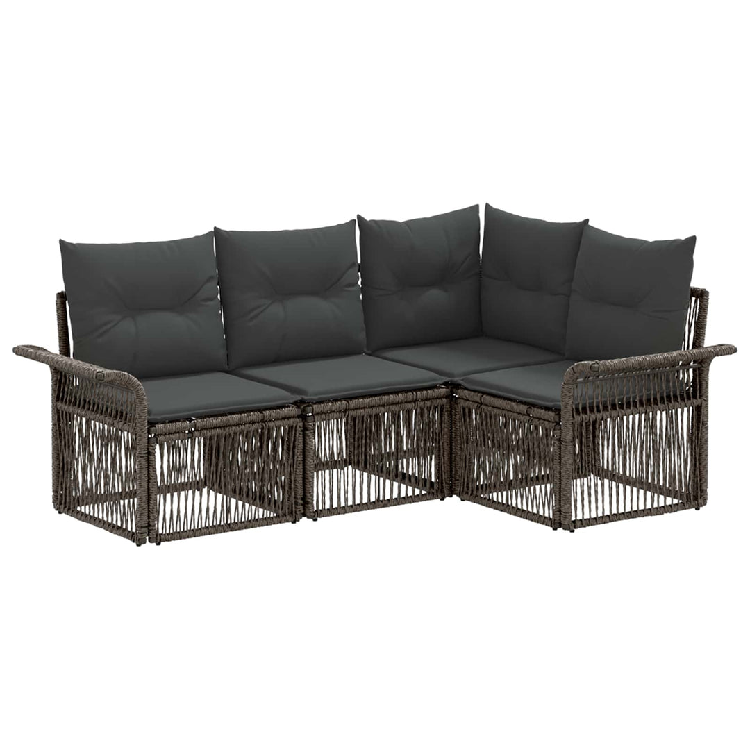Havesofa Sæt 4 stk. Grå polyrattan