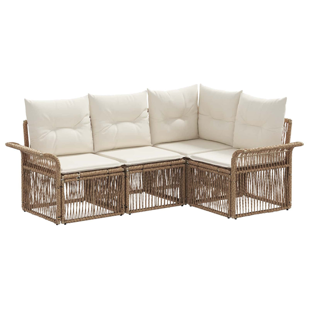 Havesofa Sæt 4 stk. Beige polyrattan