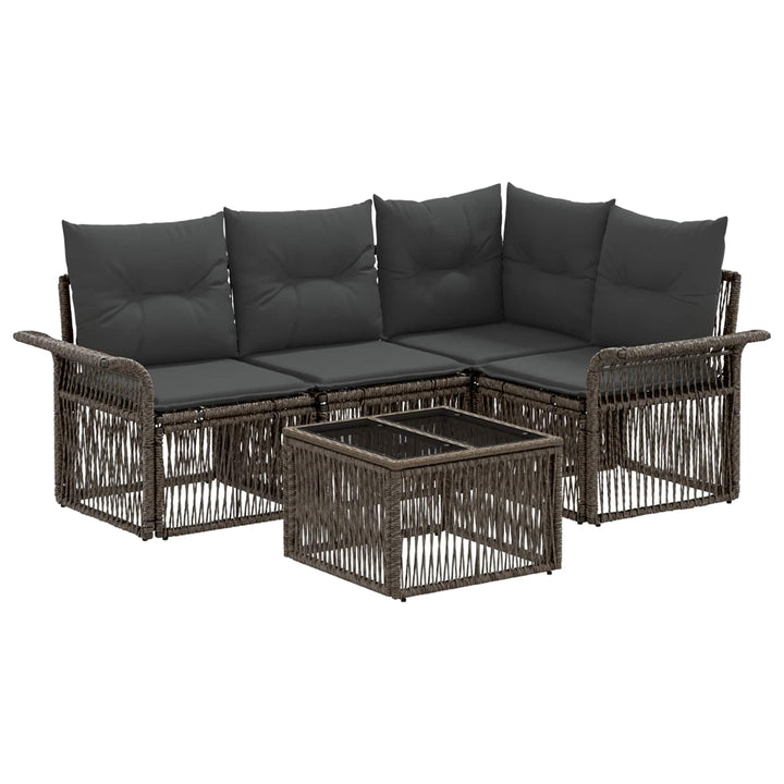 Havesofa Sæt 5 stk. Grå polyrattan