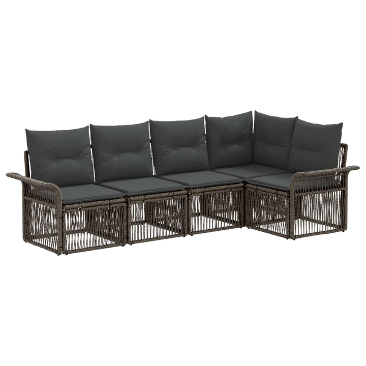 Havesofa Sæt 5 stk. Grå polyrattan