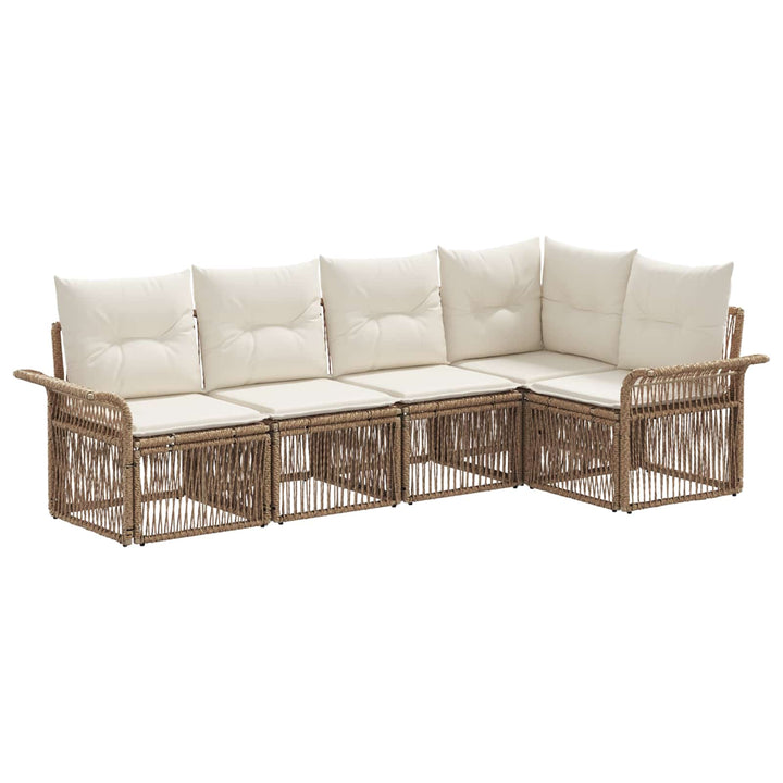 Havesofa Sæt 5 stk. Beige polyrattan