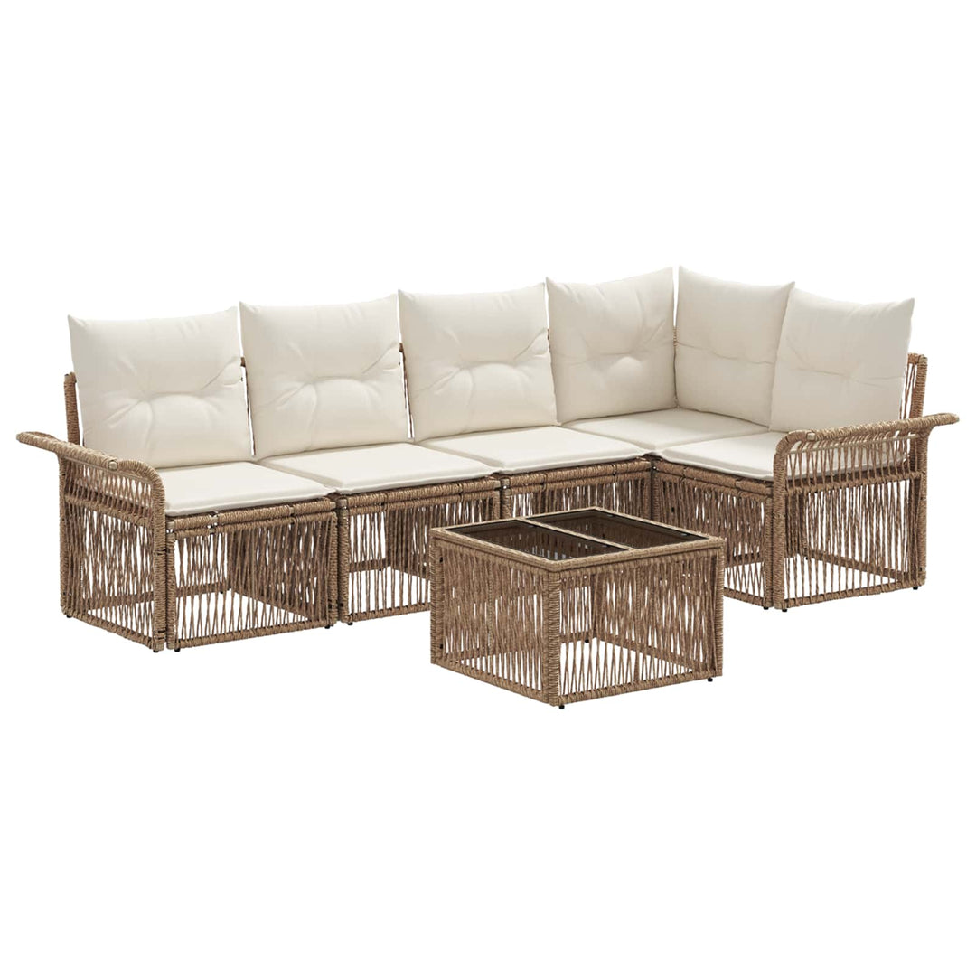 Havesofa Sæt 6 stk. Beige polyrattan