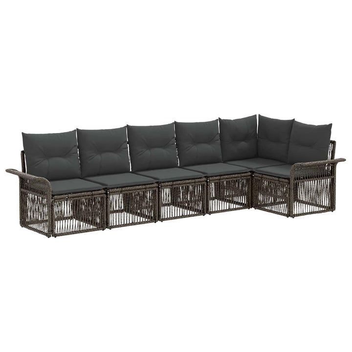 Havesofa Sæt 6 stk. Grå polyrattan