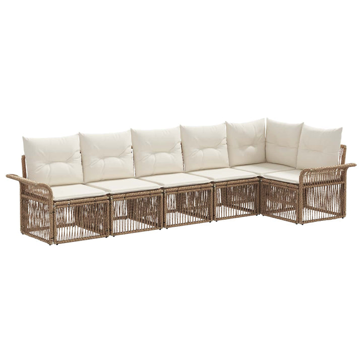 Havesofa Sæt 6 stk. Beige polyrattan