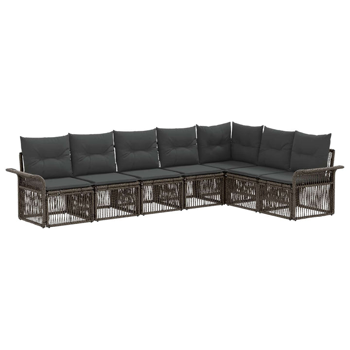 Havesofa Sæt 7 stk. Grå polyrattan