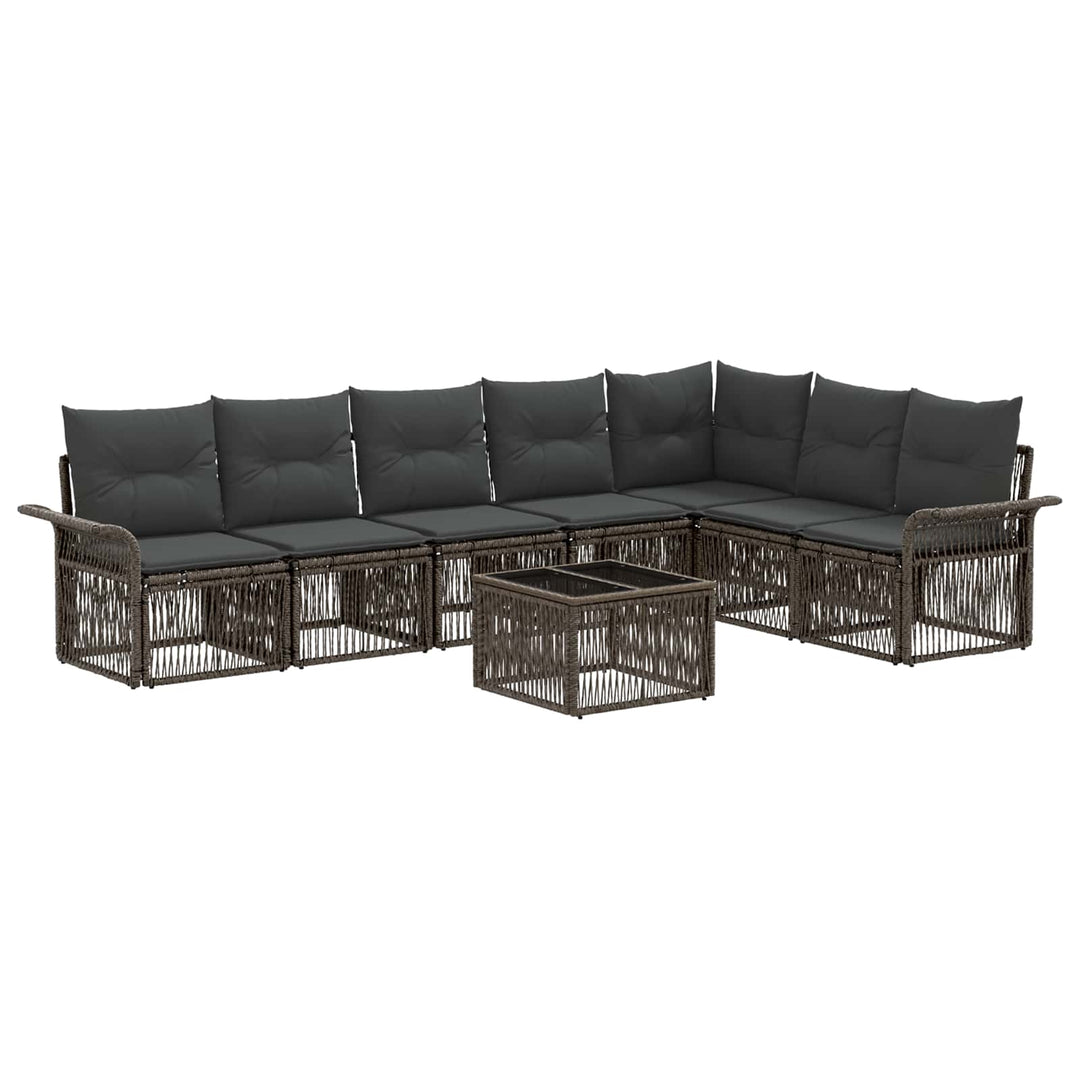 Havesofa Sæt 8 stk. Grå polyrattan