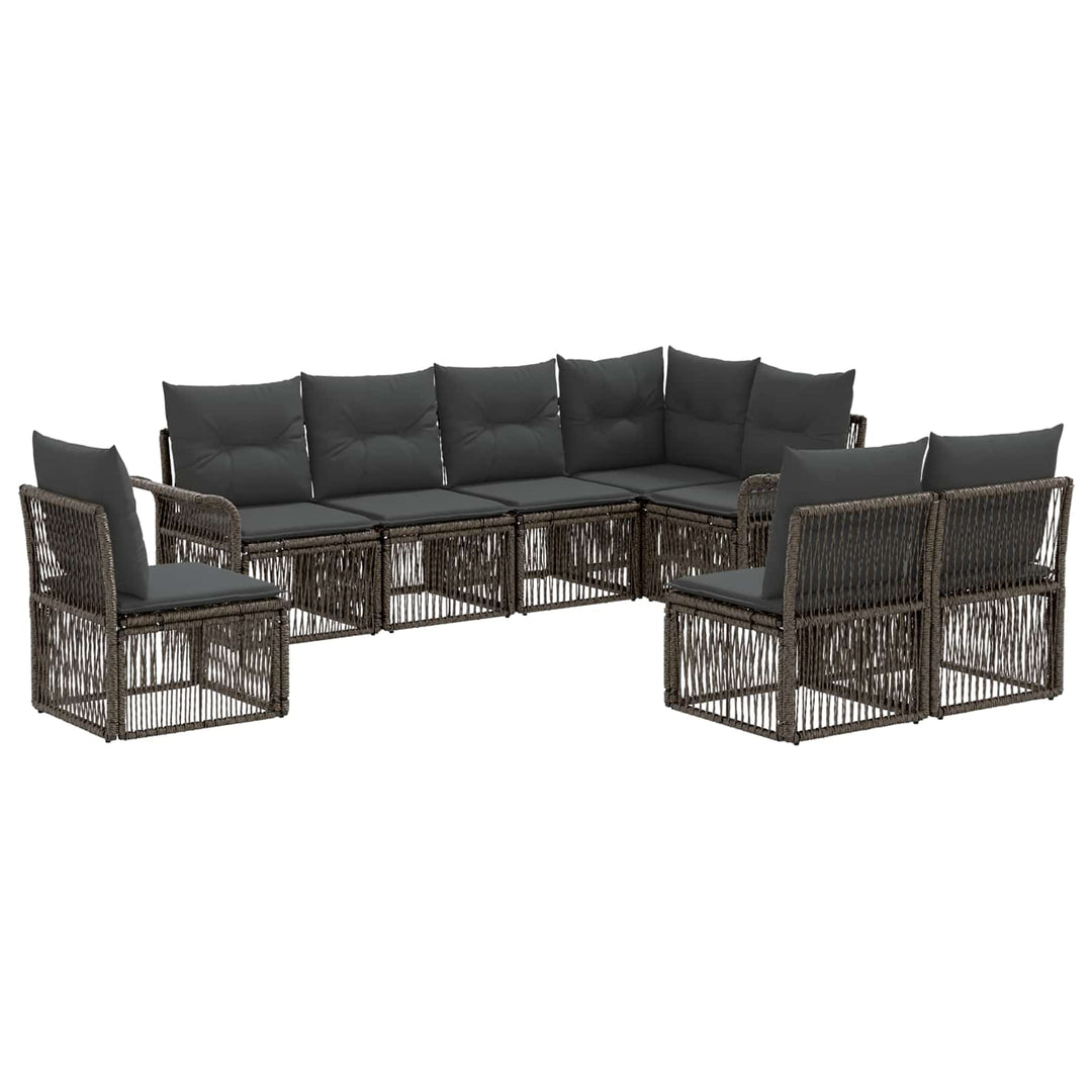 Havesofa Sæt 8 stk. Grå polyrattan