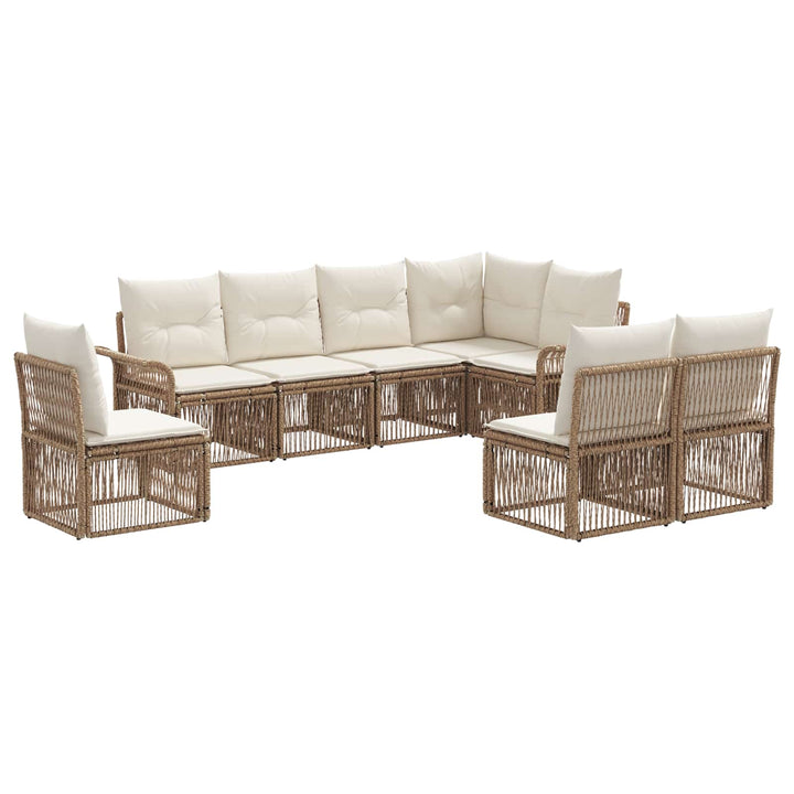 Havesofa Sæt 8 stk. Beige polyrattan