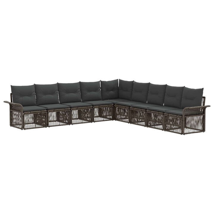 Havesofa Sæt 9 stk. Grå polyrattan