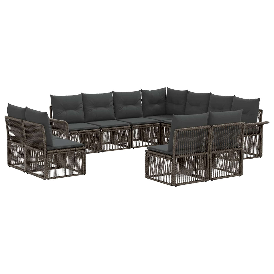 Havesofa Sæt 11 stk. Grå polyrattan