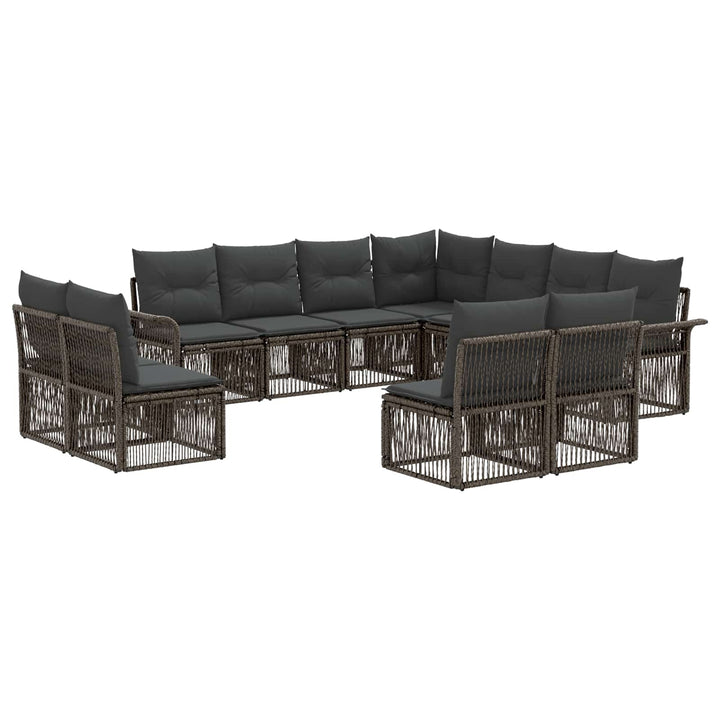 Havesofa Sæt 11 stk. Grå polyrattan