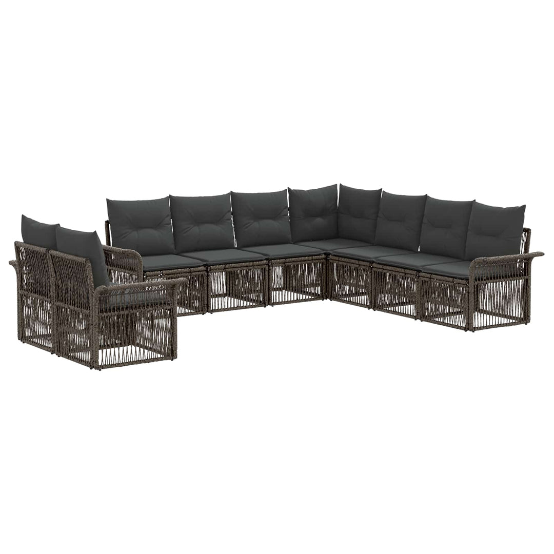 Havesofa Sæt 9 stk. Grå polyrattan
