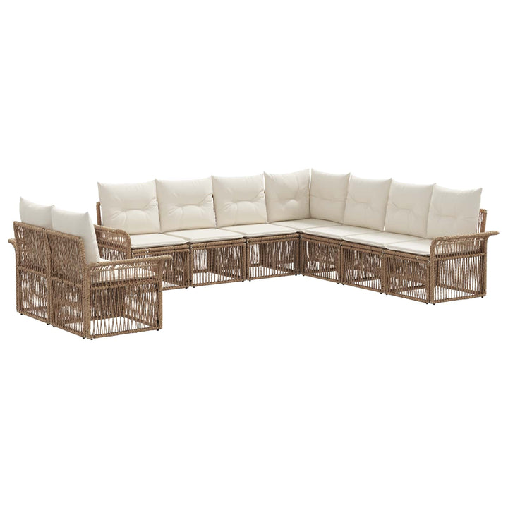 Havesofa Sæt 9 stk. Beige polyrattan