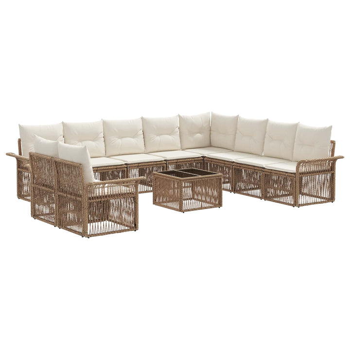 Havesofa Sæt 11 stk. Beige polyrattan