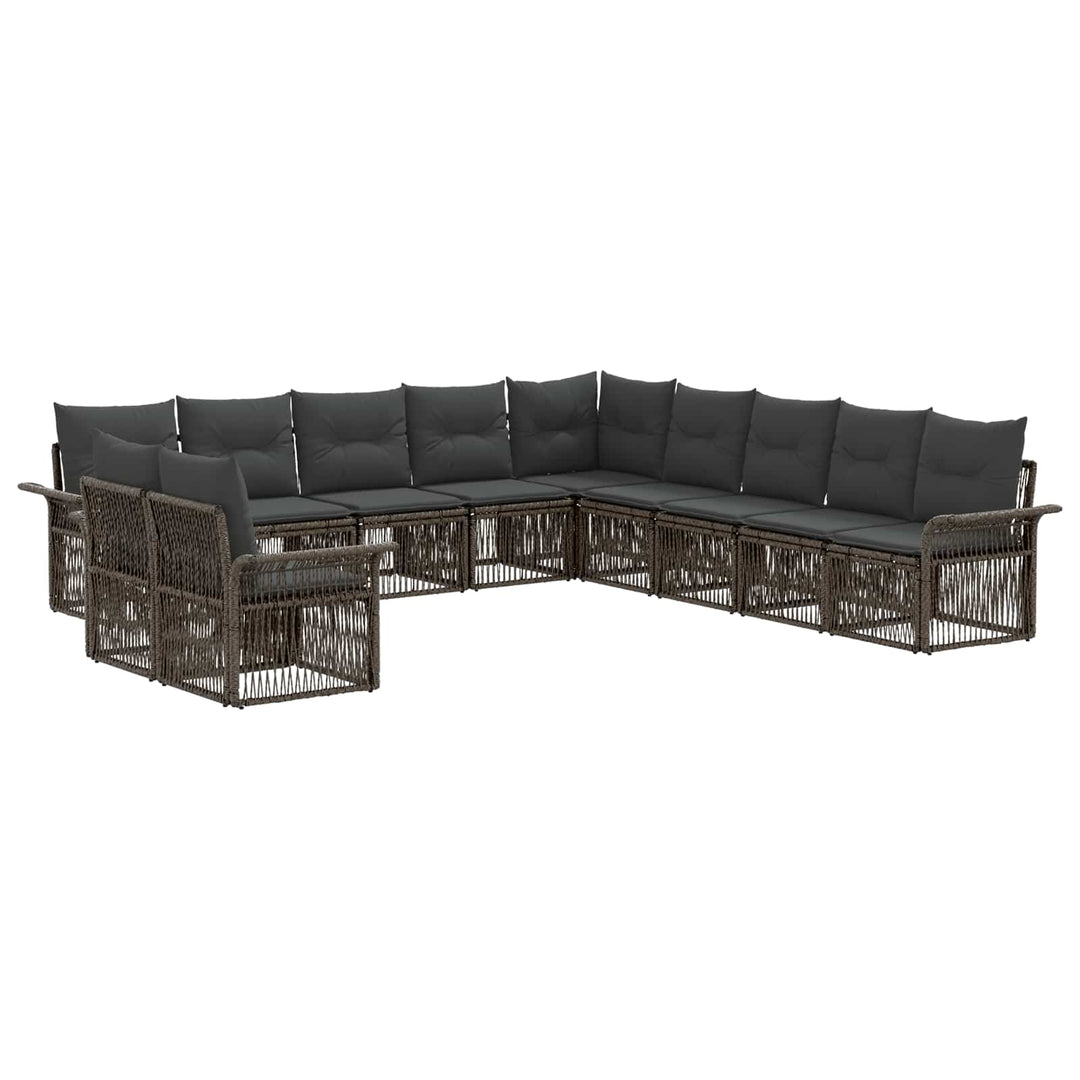Havesofa Sæt 11 stk. Grå polyrattan