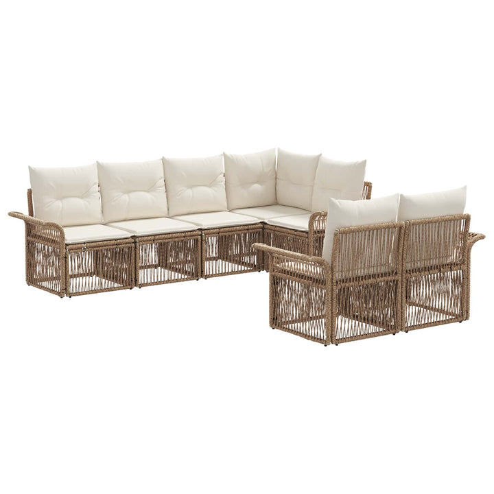 Havesofa Sæt 7 stk. 7-Antal sæder Beige polyrattan