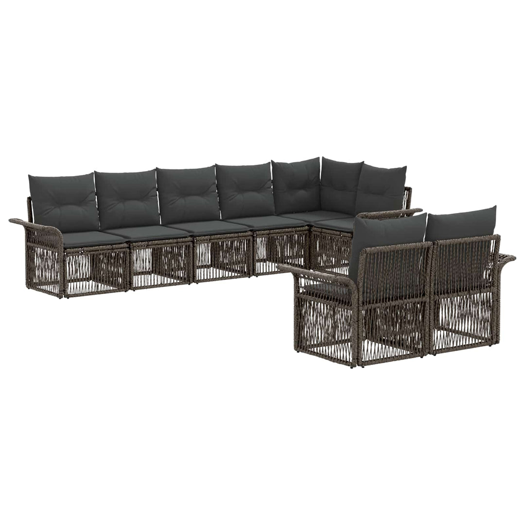 Havesofa Sæt 8 stk. Grå polyrattan