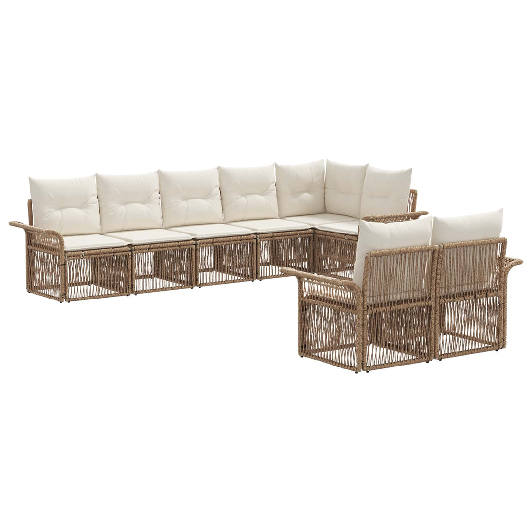 Havesofa Sæt 8 stk. Beige polyrattan