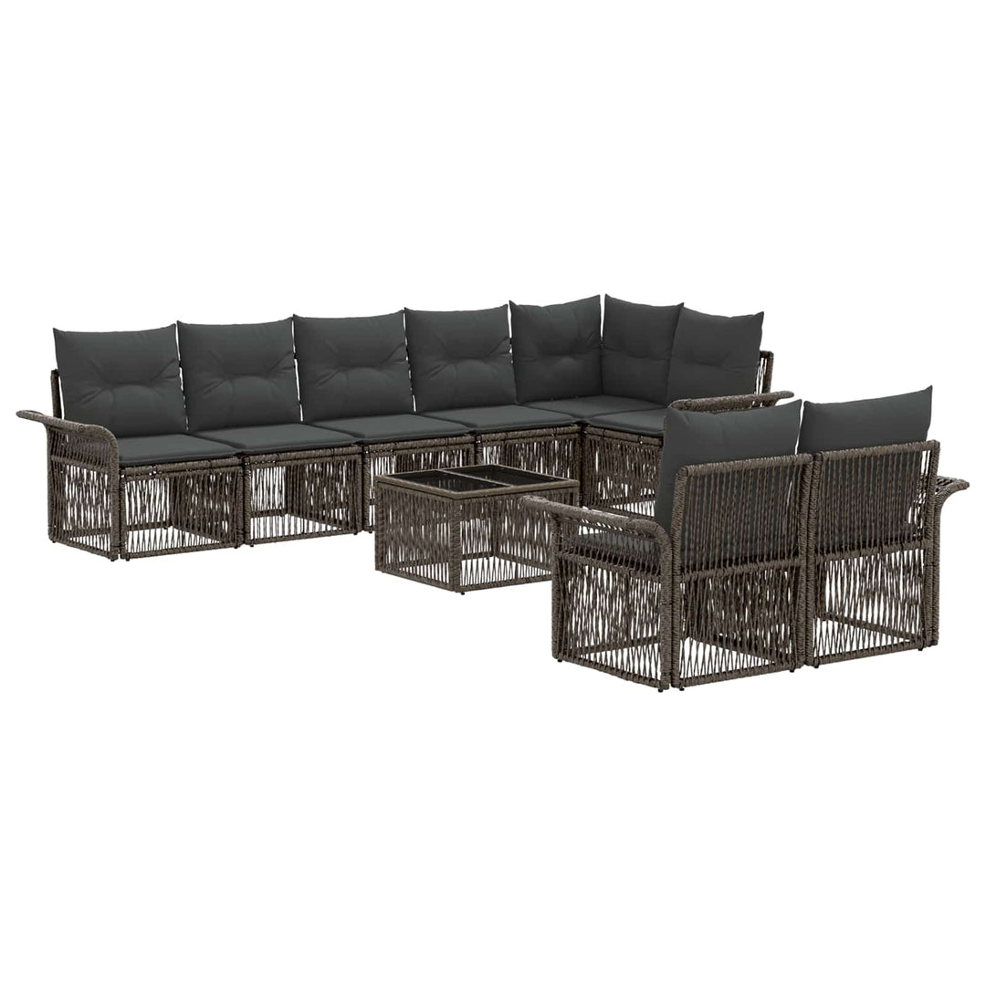 Havesofa Sæt 9 stk. Grå polyrattan