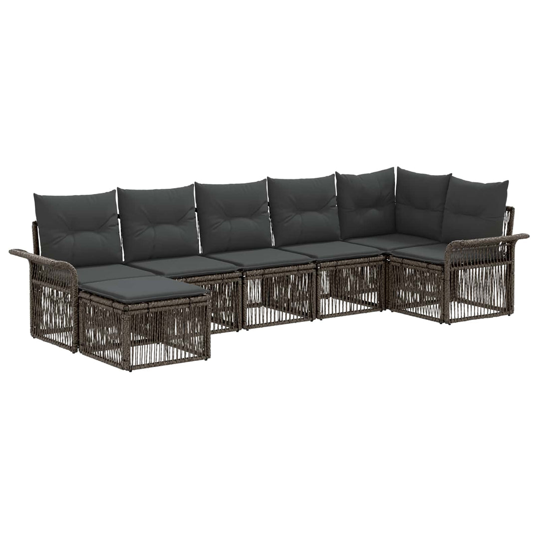 Havesofa Sæt 7 stk. Grå polyrattan