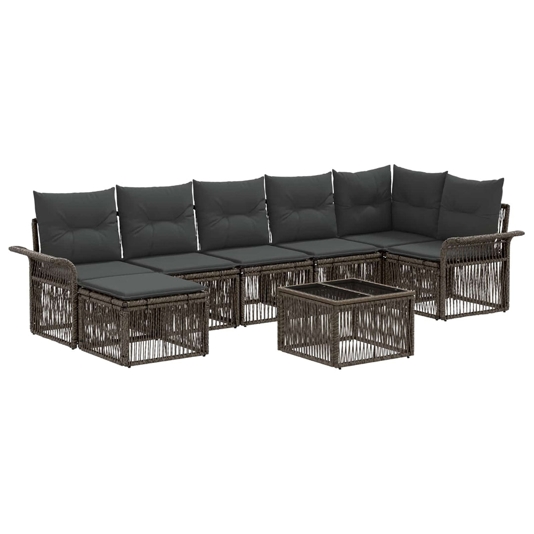 Havesofa Sæt 8 stk. Grå polyrattan