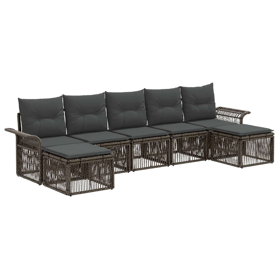 Havesofa Sæt 7 stk. Grå polyrattan