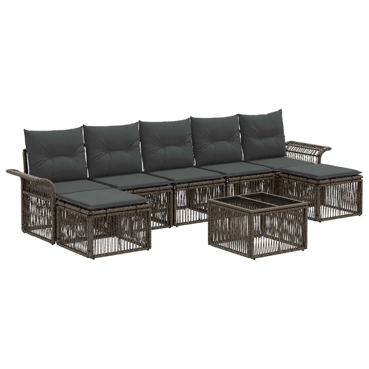 Havesofa Sæt 8 stk. Grå polyrattan