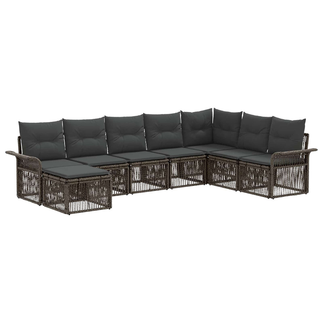 Havesofa Sæt 8 stk. Grå polyrattan