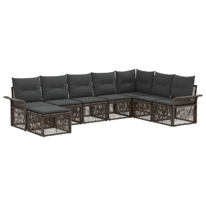 Havesofa Sæt 8 stk. Grå polyrattan