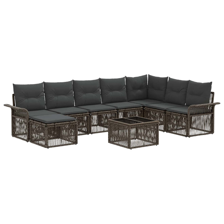 Havesofa Sæt 9 stk. Grå polyrattan