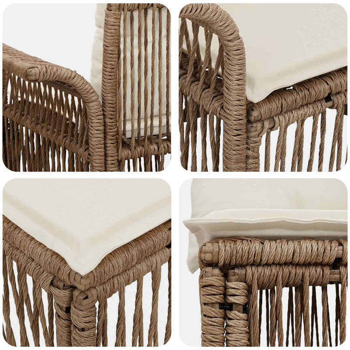Havesofa Sæt 6 stk. 6-Antal sæder Beige polyrattan
