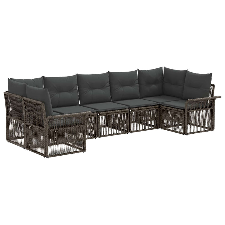 Havesofa Sæt 7 stk. 7-Antal sæder Grå polyrattan