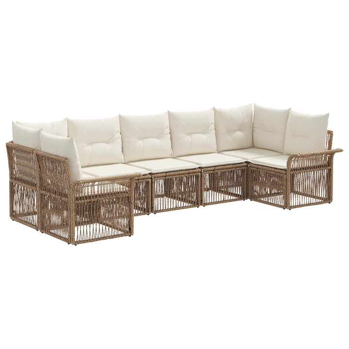 Havesofa Sæt 7 stk. 7-Antal sæder Beige polyrattan