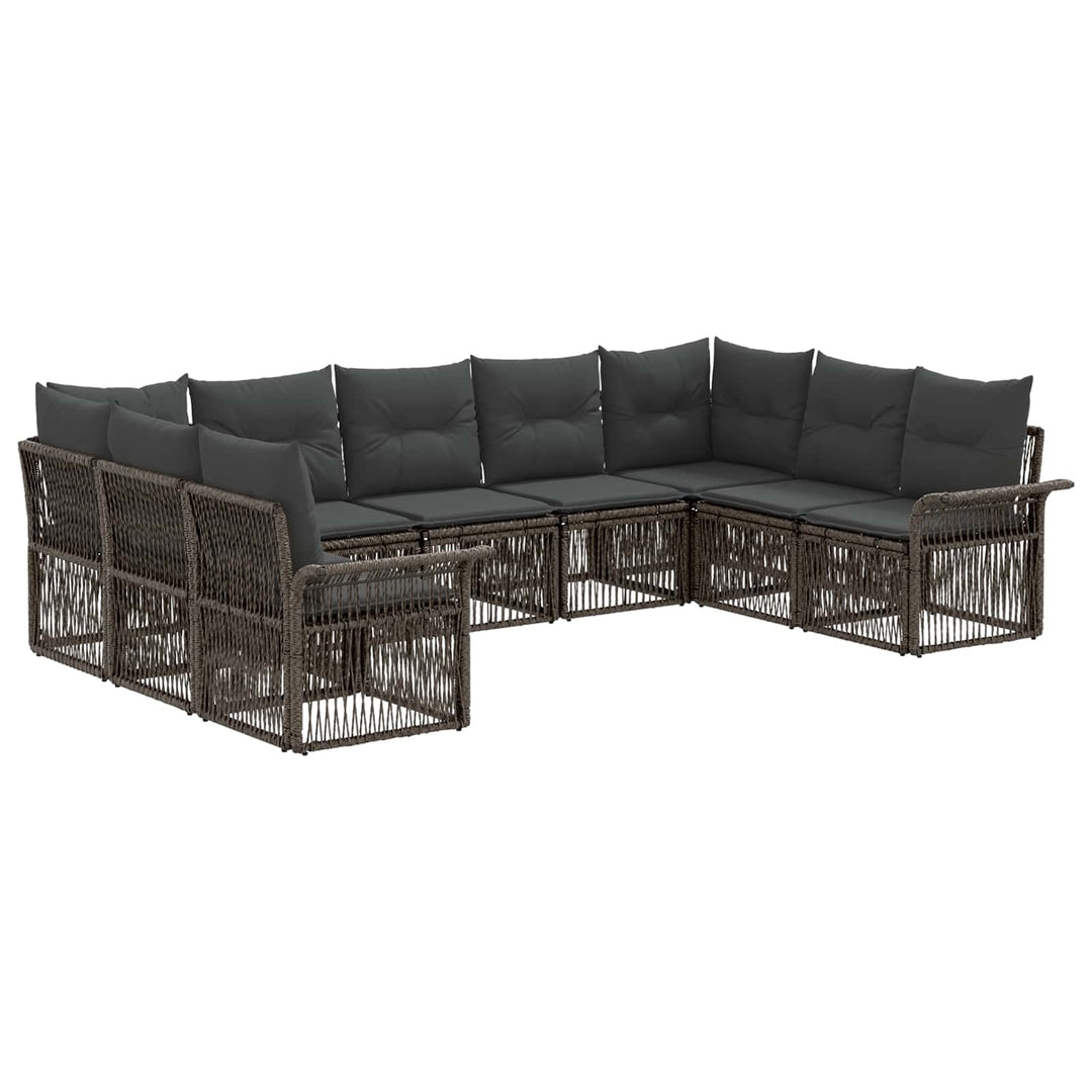 Havesofa Sæt 9 stk. Grå polyrattan