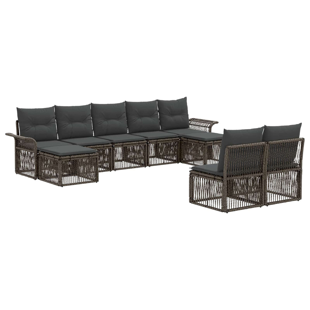 Havesofa Sæt 9 stk. Grå polyrattan