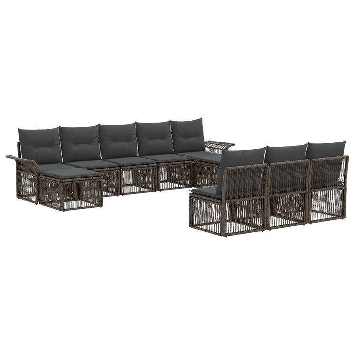 Havesofa Sæt 10 stk. Grå polyrattan