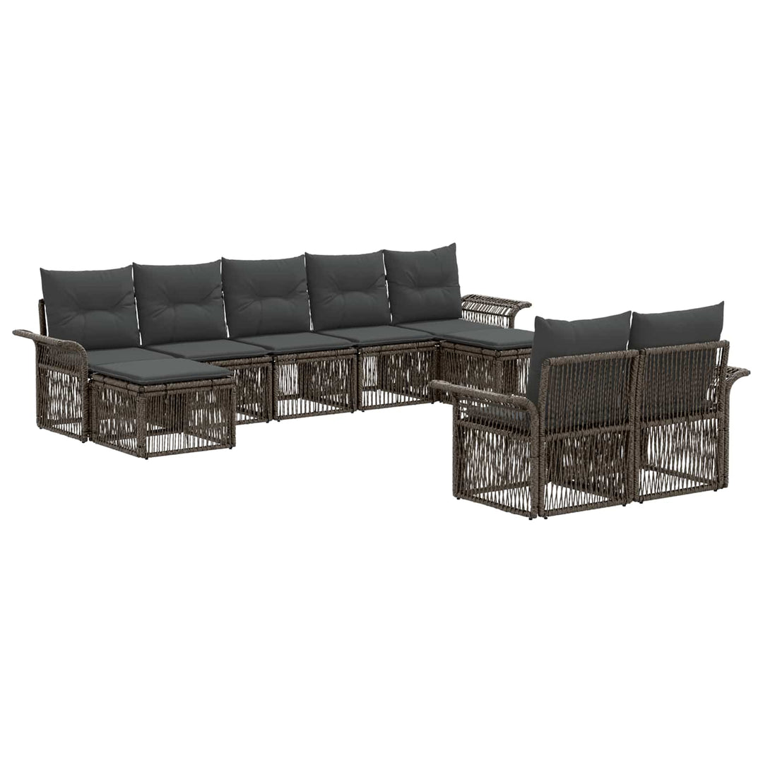 Havesofa Sæt 9 stk. Grå polyrattan