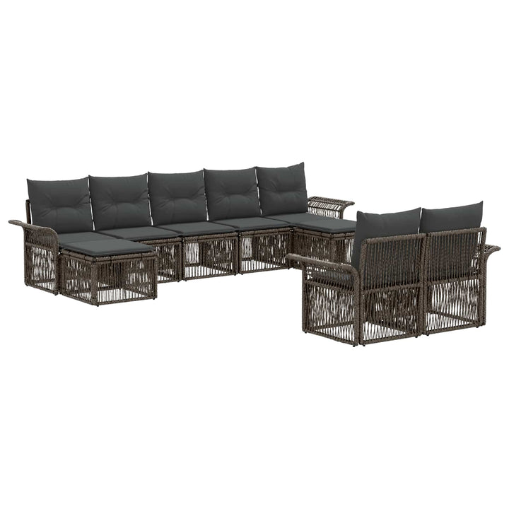 Havesofa Sæt 9 stk. Grå polyrattan